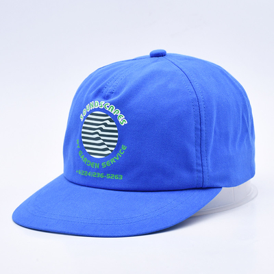 High quality custom printed snapback caps blue unstructured 5 panels flat brim outdoor soft hip hop hats for men