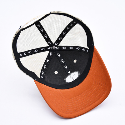 Custom High Quality Two Tone 6 Panel Trucker Cap with A Little Curve Brim