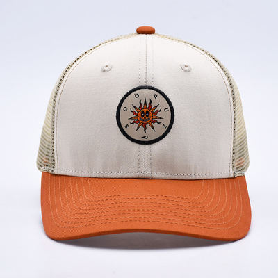 Custom High Quality Two Tone 6 Panel Trucker Cap with A Little Curve Brim