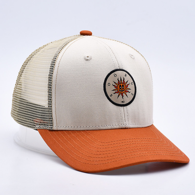 Custom High Quality Two Tone 6 Panel Trucker Cap with A Little Curve Brim