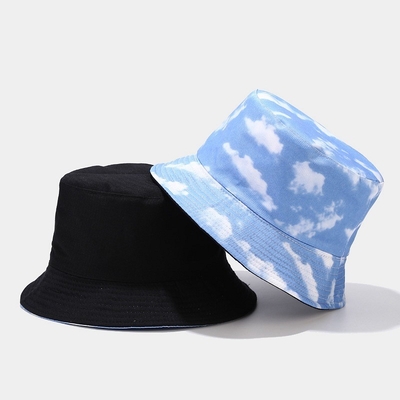 Oem 100% Cotton Summer Beach Reversible Bucket Hat Cap High Quality Custom Double Sided Fisherman Hats