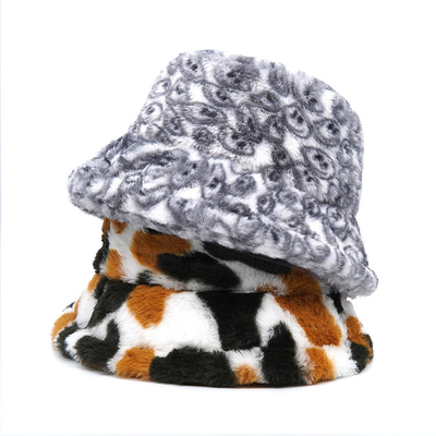 Outdoor Leisure Fisherman Wide Brim Bucket Hats Windproof Winter Women Fur Bucket Hat Cap Bulk