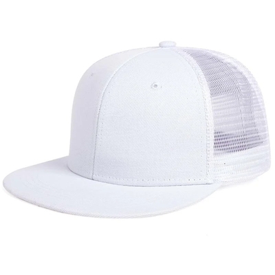 Blank Plain 6 Panel Trucker Cap Custom Flat Mesh Trucker Hat