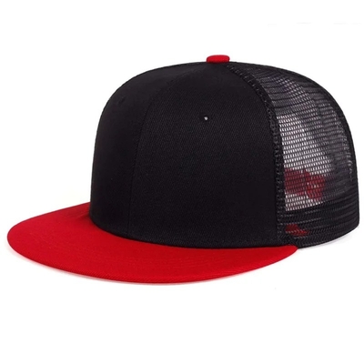 Blank Plain 6 Panel Trucker Cap Custom Flat Mesh Trucker Hat