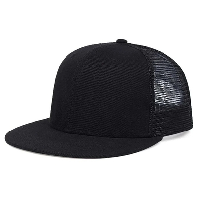 Blank Plain 6 Panel Trucker Cap Custom Flat Mesh Trucker Hat