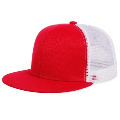 Blank Plain 6 Panel Trucker Cap Custom Flat Mesh Trucker Hat