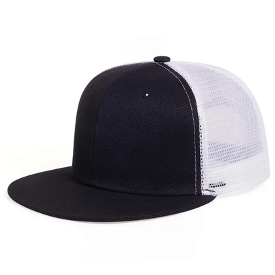 Blank Plain 6 Panel Trucker Cap Custom Flat Mesh Trucker Hat