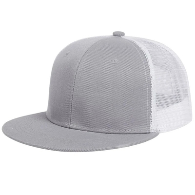 Blank Plain 6 Panel Trucker Cap Custom Flat Mesh Trucker Hat