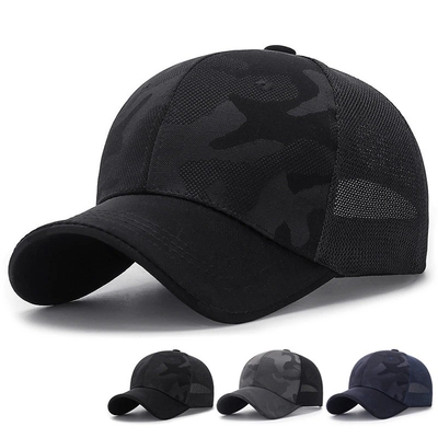 High Quality Men Trucker Hat Manufacturer Wholesale Camo Camouflage Curved Brim Mesh Cap