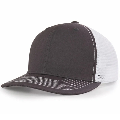 Custom Pre Curved Mesh Hat Cotton Trucker Cap with Plastic Snapback