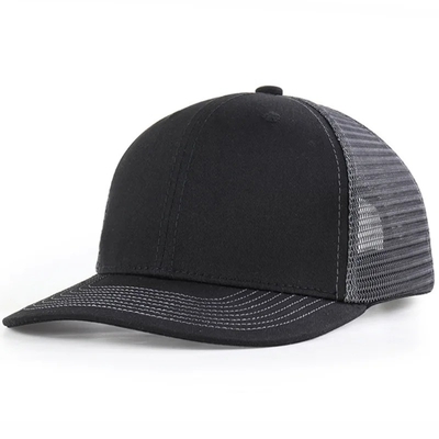 Custom Pre Curved Mesh Hat Cotton Trucker Cap with Plastic Snapback