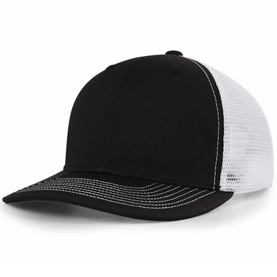 Custom Pre Curved Mesh Hat Cotton Trucker Cap with Plastic Snapback