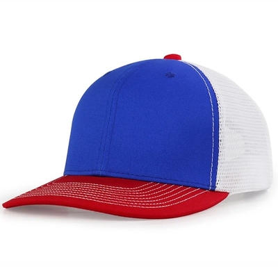 Custom Pre Curved Mesh Hat Cotton Trucker Cap with Plastic Snapback
