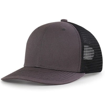 Custom Pre Curved Mesh Hat Cotton Trucker Cap with Plastic Snapback