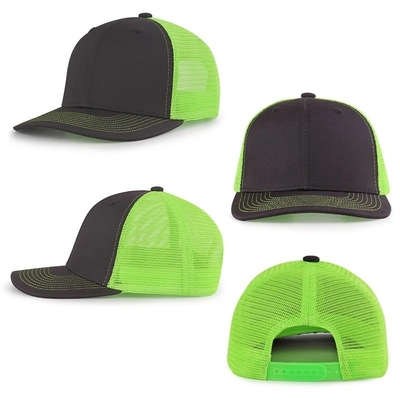 Custom Pre Curved Mesh Hat Cotton Trucker Cap with Plastic Snapback