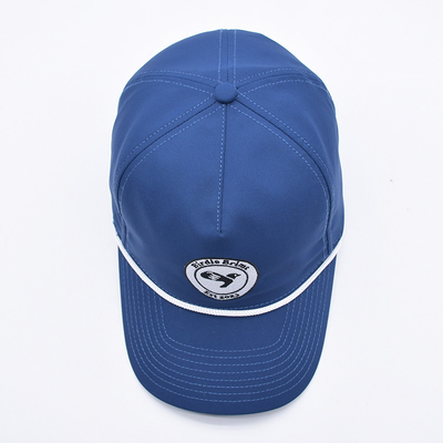 Wholesale Blue Rope Baseball Cap Custom Structured Embroidery Logo 5 Panel Golf Hats Gorras