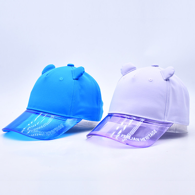 Oem Hat Factory Wholesale High Quality 5 Panel Kids Baseball Cap Custom Transparent Pvc Brim Child Baseball Hats