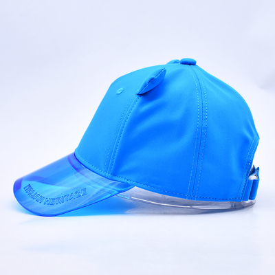 Oem Hat Factory Wholesale High Quality 5 Panel Kids Baseball Cap Custom Transparent Pvc Brim Child Baseball Hats