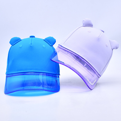 Oem Hat Factory Wholesale High Quality 5 Panel Kids Baseball Cap Custom Transparent Pvc Brim Child Baseball Hats