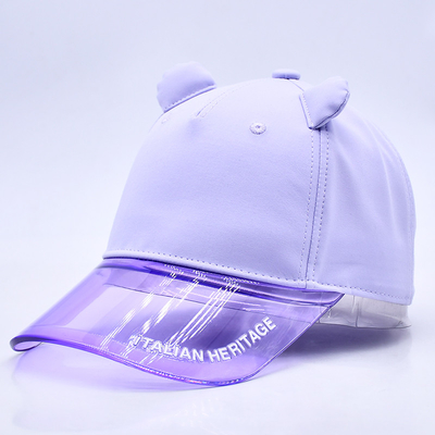 Oem Hat Factory Wholesale High Quality 5 Panel Kids Baseball Cap Custom Transparent Pvc Brim Child Baseball Hats