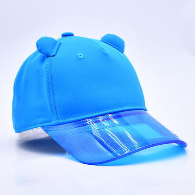 Oem Hat Factory Wholesale High Quality 5 Panel Kids Baseball Cap Custom Transparent Pvc Brim Child Baseball Hats