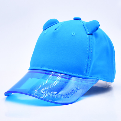 Oem Hat Factory Wholesale High Quality 5 Panel Kids Baseball Cap Custom Transparent Pvc Brim Child Baseball Hats