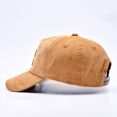 Custom 3d Structured Embroidery Corduroy Gorras Baseball Cap Wholesale 5 Panel Adjustable Snapback Baseball Cap
