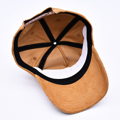 Custom 3d Structured Embroidery Corduroy Gorras Baseball Cap Wholesale 5 Panel Adjustable Snapback Baseball Cap