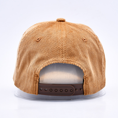 Custom 3d Structured Embroidery Corduroy Gorras Baseball Cap Wholesale 5 Panel Adjustable Snapback Baseball Cap