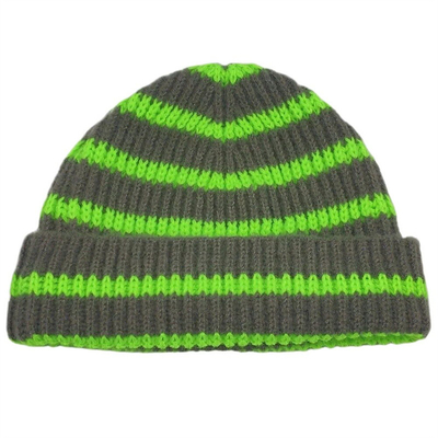 Children Short Knitted Striped Hat Winter Beanies for Boys Girls Warm Cuff Cap