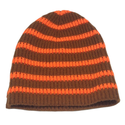 Children Short Knitted Striped Hat Winter Beanies for Boys Girls Warm Cuff Cap