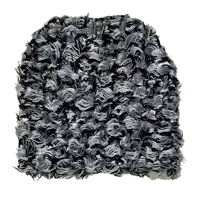 2024 New Hip Hop Balaclava Distressed Knitted Caps Mask Women Outdoor Camouflage Fleece Fuzzy Ski Balaclava Beanies Women Men Hat