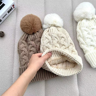 Custom All Over Print Beanies Winter Warm Fisherman Beanie Rib Knit Cotton Pom Pom Hat
