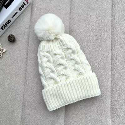 Custom All Over Print Beanies Winter Warm Fisherman Beanie Rib Knit Cotton Pom Pom Hat