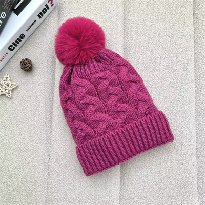 Custom All Over Print Beanies Winter Warm Fisherman Beanie Rib Knit Cotton Pom Pom Hat