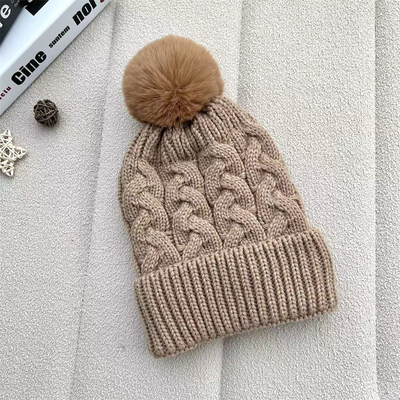 Custom All Over Print Beanies Winter Warm Fisherman Beanie Rib Knit Cotton Pom Pom Hat