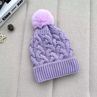 Custom All Over Print Beanies Winter Warm Fisherman Beanie Rib Knit Cotton Pom Pom Hat