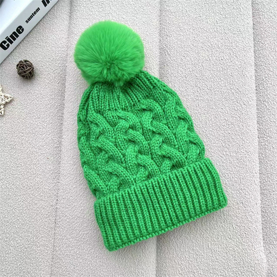 Custom All Over Print Beanies Winter Warm Fisherman Beanie Rib Knit Cotton Pom Pom Hat