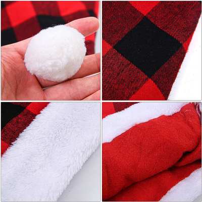 Adult Winter Plaid Christmas Hat Custom Decorative Warm Skullies Beanies Knitted Cap