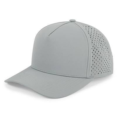 Wholesale 5 Panel Blue Baseball Cap Custom Laser Cut Hole Gorras Golf Waterproof Polyester Sports Hat