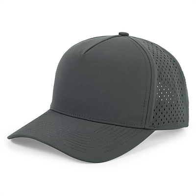 Wholesale 5 Panel Blue Baseball Cap Custom Laser Cut Hole Gorras Golf Waterproof Polyester Sports Hat