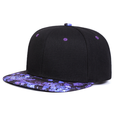 High Quality Starry Sky Printing Snapback Hat Custom Logo Design Flat Bill Hats 6 Panel Snapback Cap