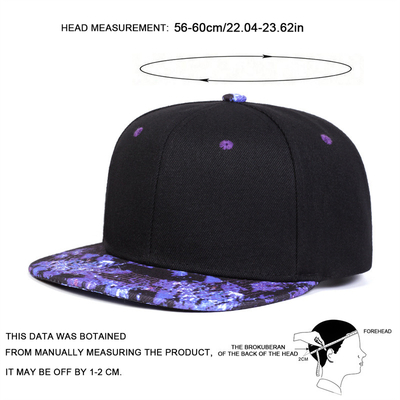 High Quality Starry Sky Printing Snapback Hat Custom Logo Design Flat Bill Hats 6 Panel Snapback Cap