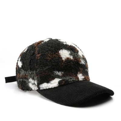 Autumn Winter Men And Women Warm Thick Camouflage Corduroy Baseball Cap Custom Adult Winter Wool Fashion Baseball Hats Caps