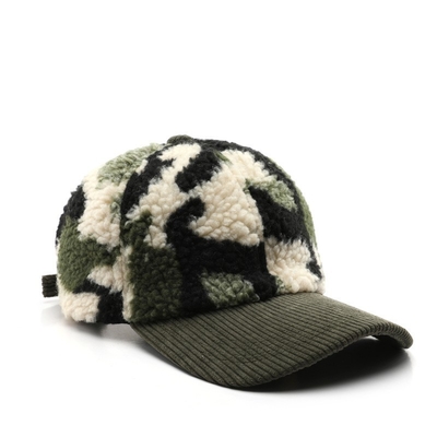 Autumn Winter Men And Women Warm Thick Camouflage Corduroy Baseball Cap Custom Adult Winter Wool Fashion Baseball Hats Caps