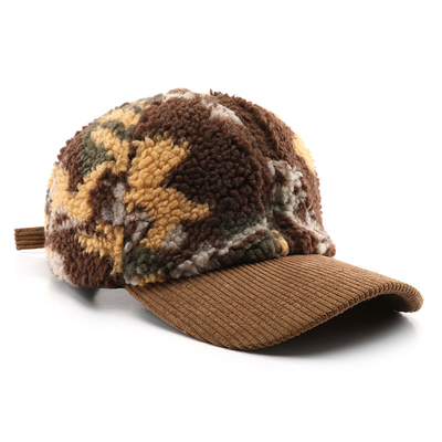Autumn Winter Men And Women Warm Thick Camouflage Corduroy Baseball Cap Custom Adult Winter Wool Fashion Baseball Hats Caps
