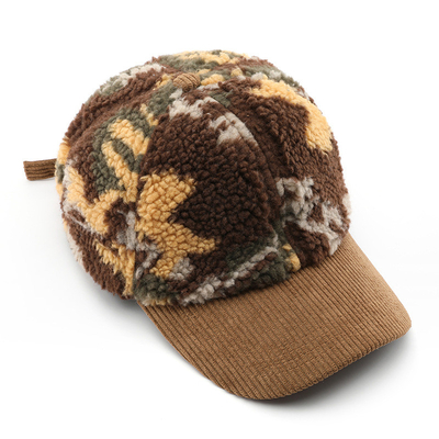 Autumn Winter Men And Women Warm Thick Camouflage Corduroy Baseball Cap Custom Adult Winter Wool Fashion Baseball Hats Caps