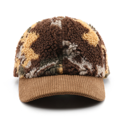 Autumn Winter Men And Women Warm Thick Camouflage Corduroy Baseball Cap Custom Adult Winter Wool Fashion Baseball Hats Caps