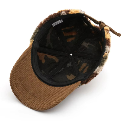 Autumn Winter Men And Women Warm Thick Camouflage Corduroy Baseball Cap Custom Adult Winter Wool Fashion Baseball Hats Caps