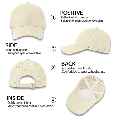 Men Quick Dry Breathable Sport Baseball Cap Custom Mesh Adjustable Plain Hat Running Trucker Hat
